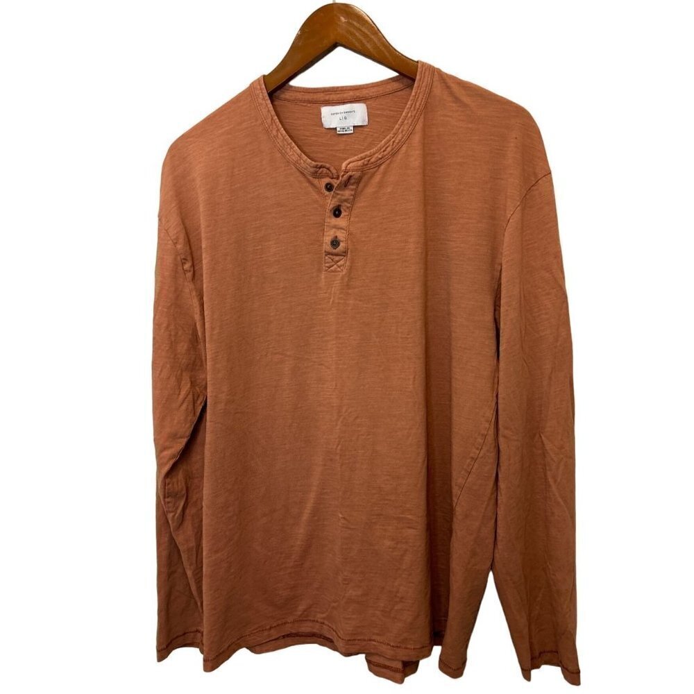 COTTON ON GARMENTS COTTON CREWNECK TShirt Brown Long Sleeve Size Large - Picture 2 of 6